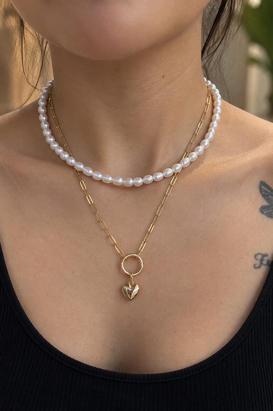 Collar 2 tiempos perlas 